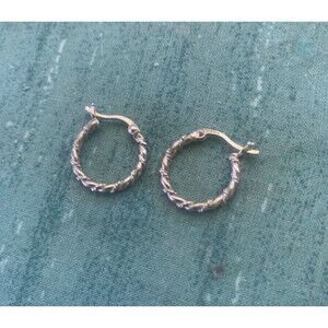 Vintage IBB Signed Sterling Silver Twisted 19MM Hoop Earrings 1.9 grams